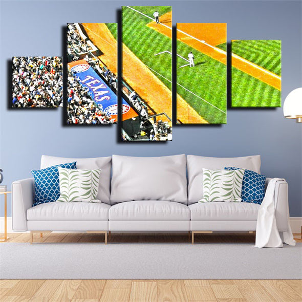 5 panel canvas art framed prints  Texas Rangers Home court wall picture1242 (4)