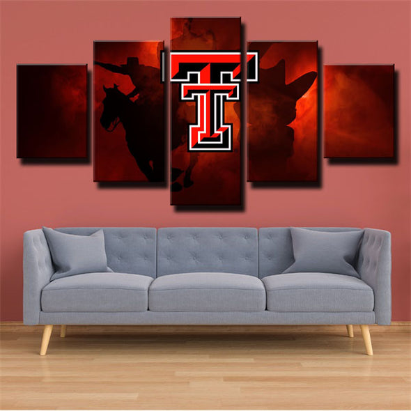 5 panel canvas art framed prints  Texas Rangers LOGO wall picture1236 (2)