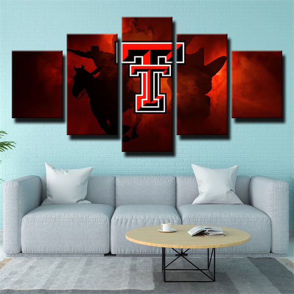5 panel canvas art framed prints  Texas Rangers LOGO wall picture1236 (4)