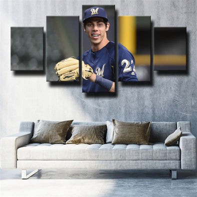 5 panel canvas art framed prints The Brew Crew Christian Yelich picture-1210 (1)
