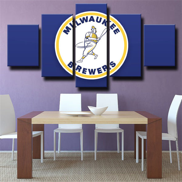 5 panel canvas art framed prints The Brew Crew LOGO wall picture-1201 (2)