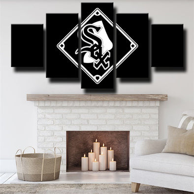 5 panel canvas art framed prints The ChiSox LOGO wall picture-1201 (1)