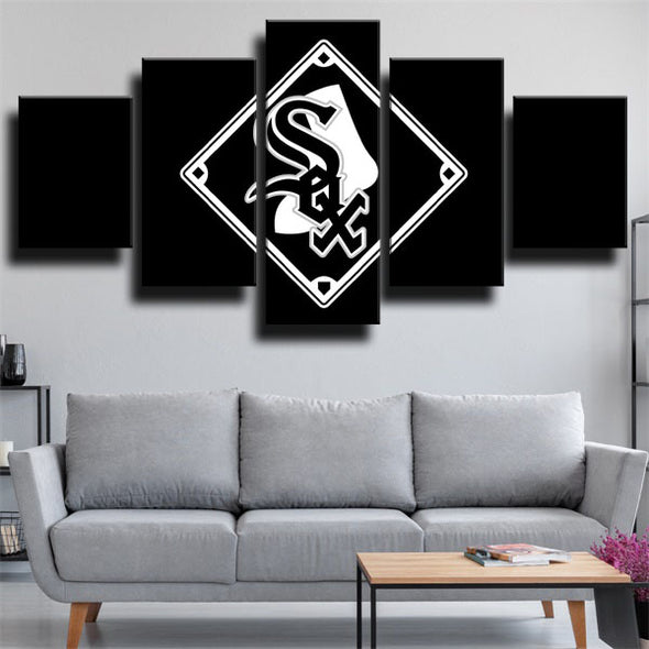 5 panel canvas art framed prints The ChiSox LOGO wall picture-1201 (3)