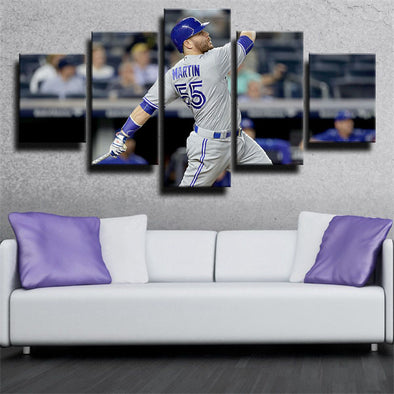 5 panel canvas art framed prints The Jays Russell Martin wall decor-1232 (1)