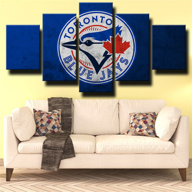 5 panel canvas art framed prints The Jays team logo wall picture-1201 (1)