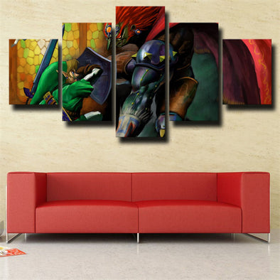 5 panel canvas art framed prints The Legend of Zelda Ganon wall picture-1608 (1)