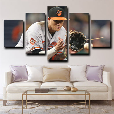 5 panel canvas art framed prints The O's Manny Machado wall picture-1231 (1)