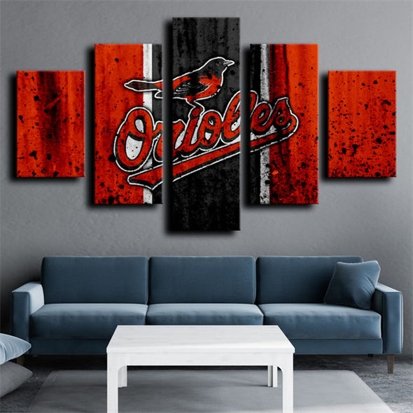 5 panel canvas art framed prints The O's wall picture-1201 (2)
