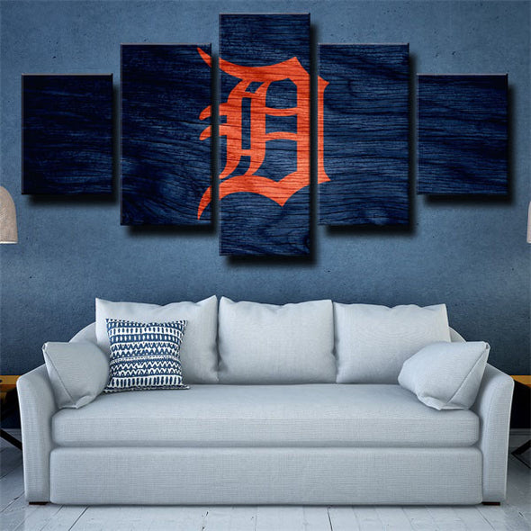 5 panel canvas art framed prints The Tiges team LOGO wall picture-1201 (3)