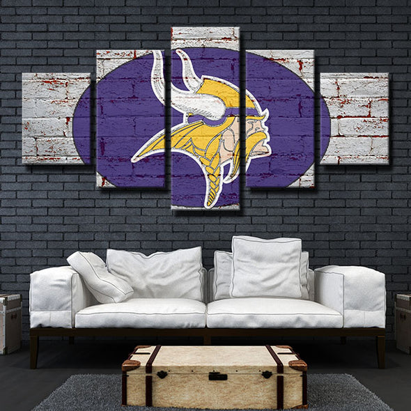 5 panel canvas art framed prints The Vikes white wall decor picture-1201 (3)