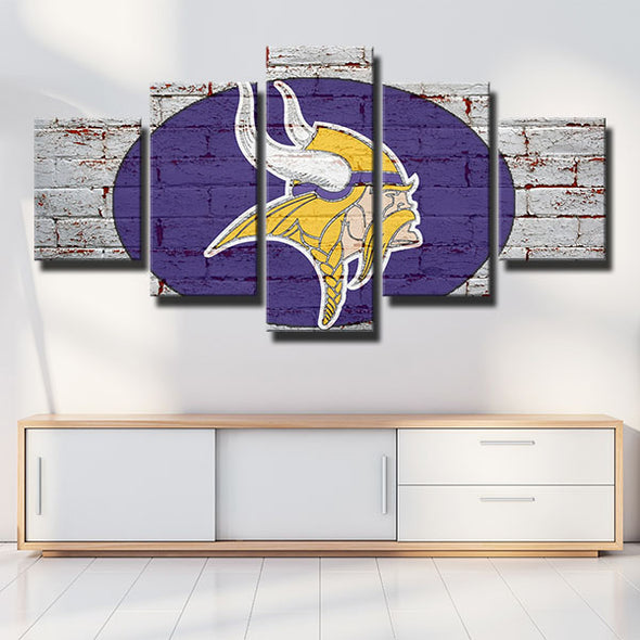 5 panel canvas art framed prints The Vikes white wall decor picture-1201 (4)