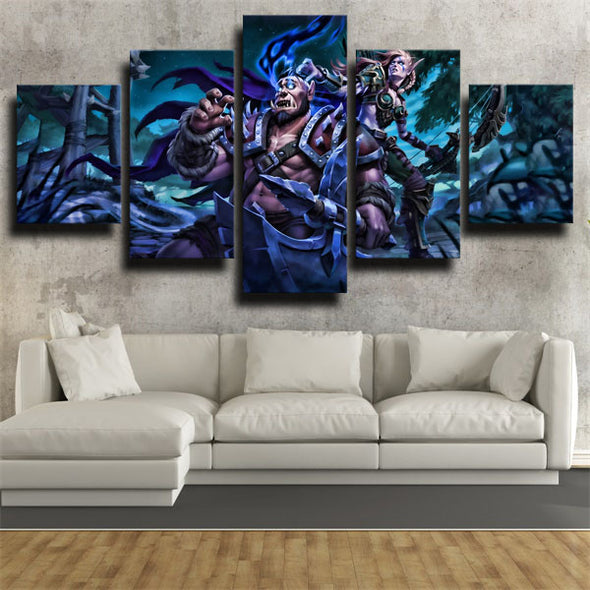 5 panel canvas art framed prints WOW Battle for Azeroth wall decor-1210 (2)