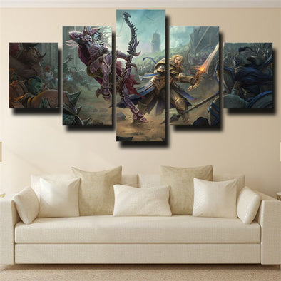 5 panel canvas art framed prints WOW Battle for Azeroth wall picture-1201 (1)
