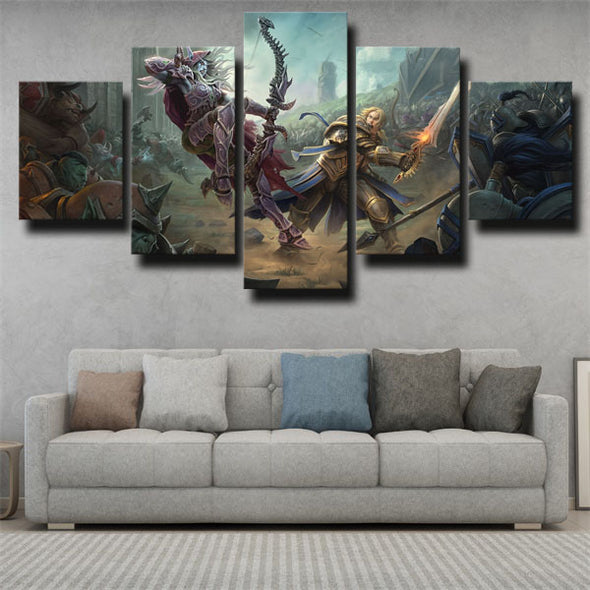 5 panel canvas art framed prints WOW Battle for Azeroth wall picture-1201 (2)
