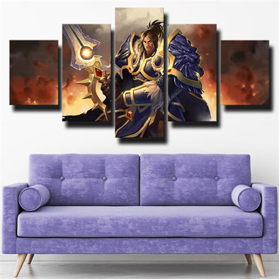 5 panel canvas art framed prints WOW Legion Varian decor picture-1208 (1)