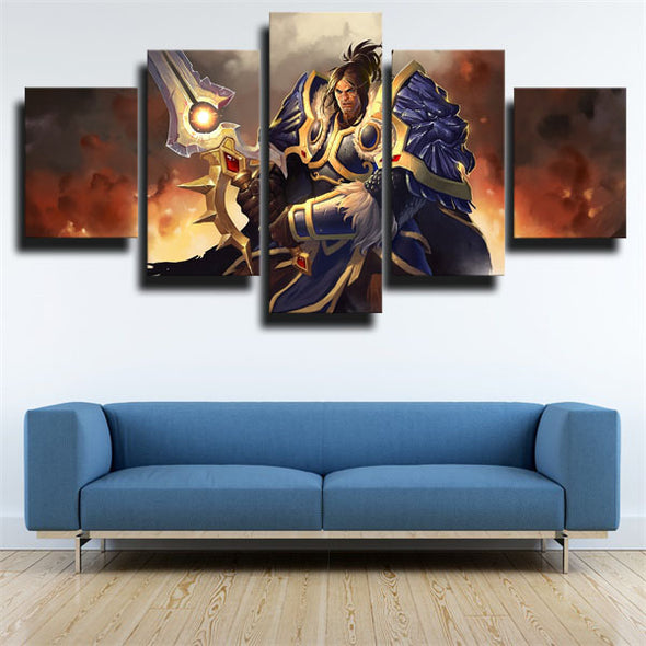 5 panel canvas art framed prints WOW Legion Varian decor picture-1208 (3)