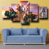 5 panel canvas art framed prints WOW Legion characters live room decor-1211 (3)