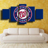 5 panel canvas art framed prints  Washington Nationals logo wall picture1218(3)