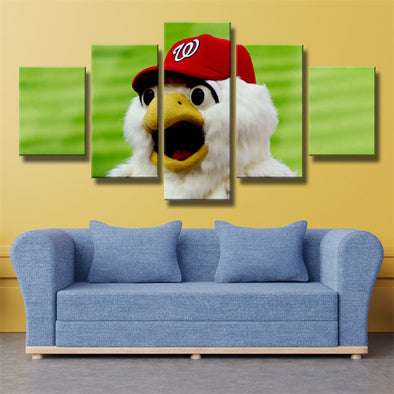5 panel canvas art framed prints  Washington Nationals mascot decor picture1227 (1)
