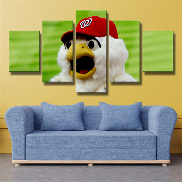 5 panel canvas art framed prints  Washington Nationals mascot decor picture1227 (1)