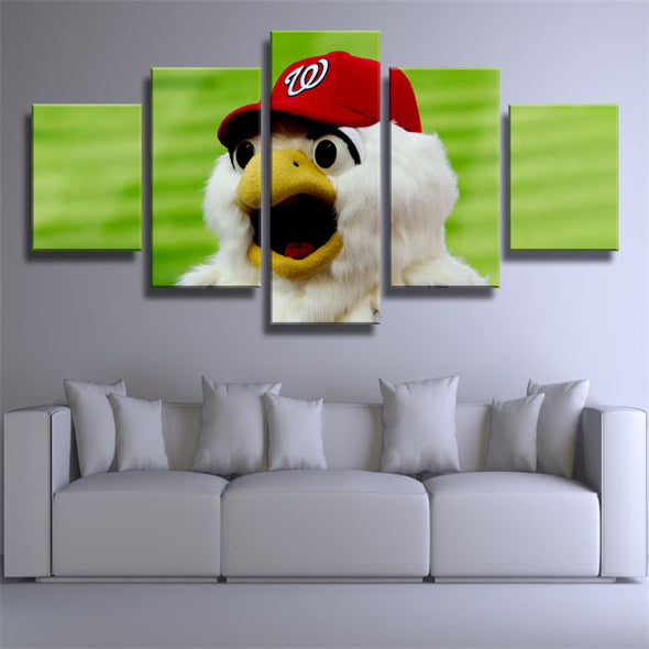 5 panel canvas art framed prints  Washington Nationals mascot decor picture1227 (2)