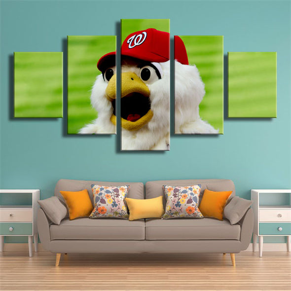 5 panel canvas art framed prints  Washington Nationals mascot decor picture1227 (4)