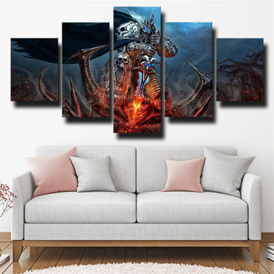 5 panel canvas art framed prints Wrath of the Lich King wall picture-1201 (1)