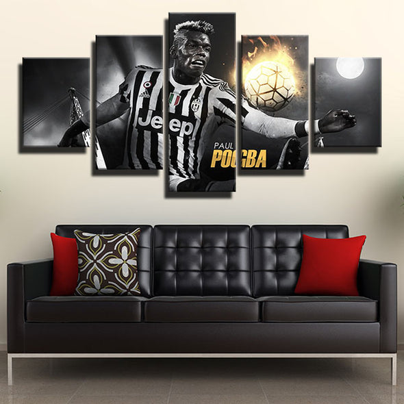 5 panel canvas art framed prints Zebre Pogba all black home decor-1340 (1)