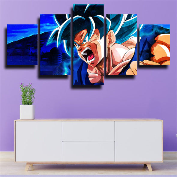 5 panel canvas art framed prints dragon ball Goku angry wall picture-1994 (2)