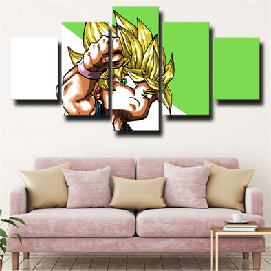 5 panel canvas art framed prints dragon ball Goku kid decor picture-2065 (1)