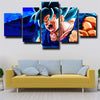 5 panel canvas art framed prints dragon ball Goku live room decor blue-2067 (2)