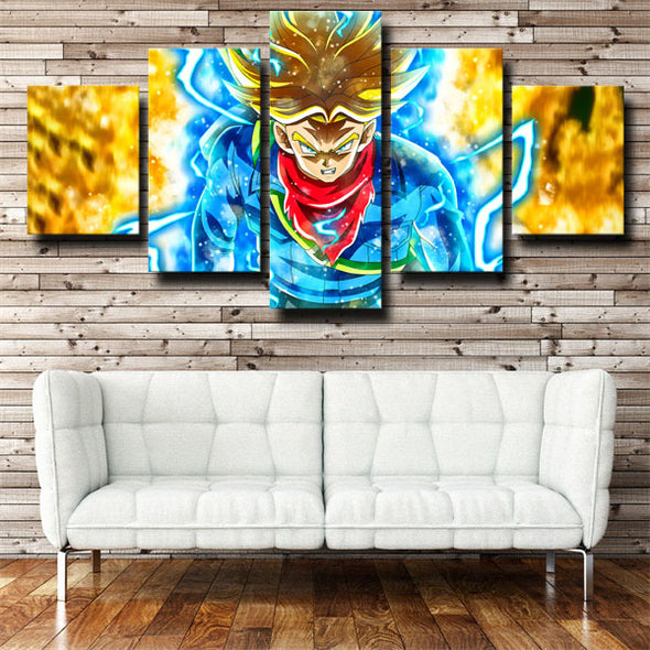 5 panel canvas art framed prints dragon ball Trunks decor picture-2001 (3)