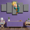 5 panel canvas art framed prints dragon ball Trunks grey home decor-2002 (1)