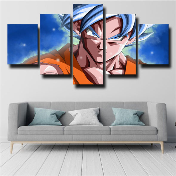 5 panel canvas art framed prints dragon ball blue Goku decor picture-1989 (2)