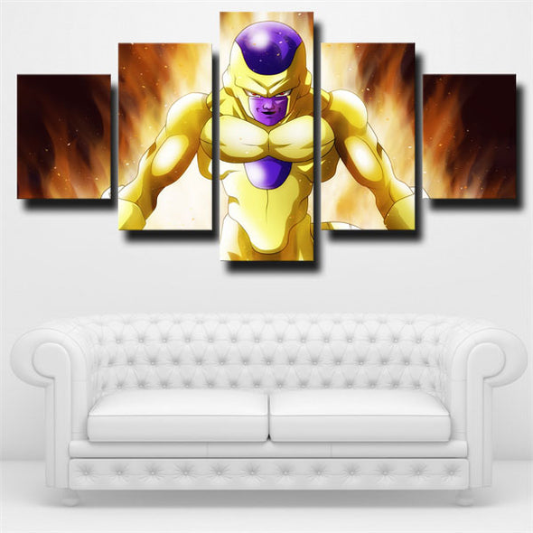 5 panel canvas art framed prints dragon ball fire Frieza decor picture-1935 (2)