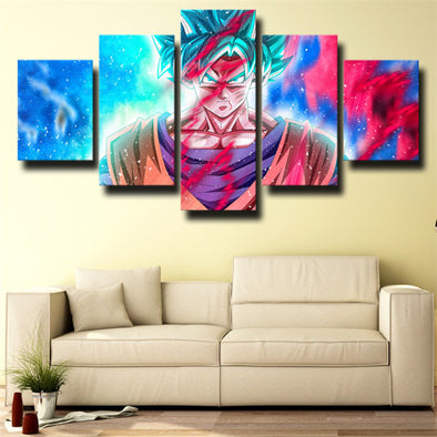 5 panel canvas art framed prints dragon ball hurt Goku live room decor-1992 (1)