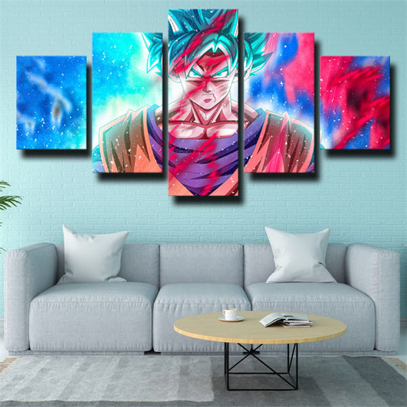 5 panel canvas art framed prints dragon ball hurt Goku live room decor-1992 (2)
