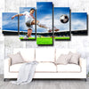 5 panel canvas art framed prints football ball wall picture-1601 (3)