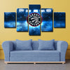 5 panel canvas art framed prints the Big Smoke blue light wall decor-1202 (1)
