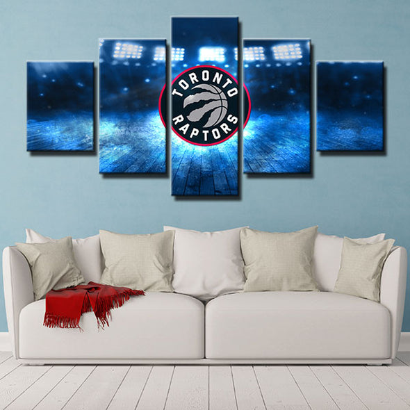 5 panel canvas art framed prints the Big Smoke blue light wall decor-1202 (2)