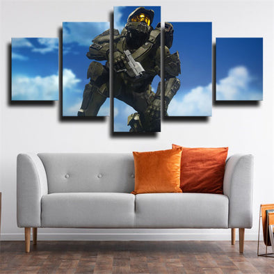 5 panel canvas art framed prints video gameHalo Master Chief home decor-1509 (1)