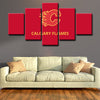 5 panel canvas art  prints  Calgary Flames live room decor1214 (2)