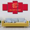 5 panel canvas art  prints  Calgary Flames live room decor1214 (4)