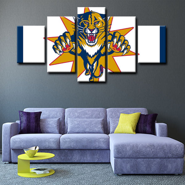 5 panel canvas art  prints  Florida Panthers live room decor1213 (2)