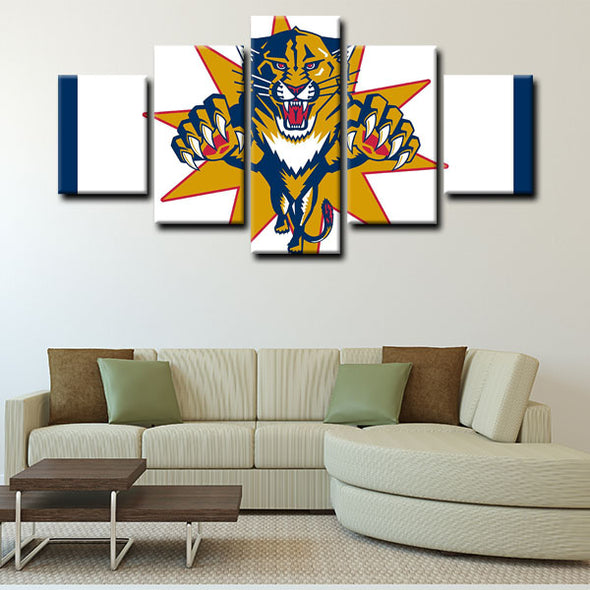 5 panel canvas art  prints  Florida Panthers live room decor1213 (3)