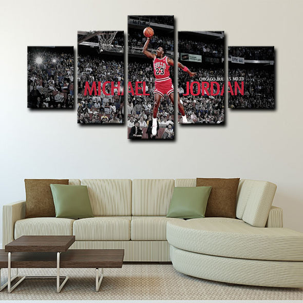 5 panel canvas art  prints Hakan Michael Jordan live room decor1222 (4)
