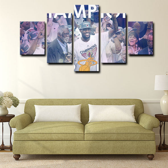 5 panel canvas art  prints  LeBron James live room decor1224 (3)