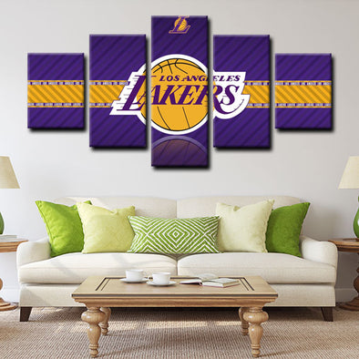  5 panel canvas art  prints  Los Angeles Lakers live room decor1203 (1)