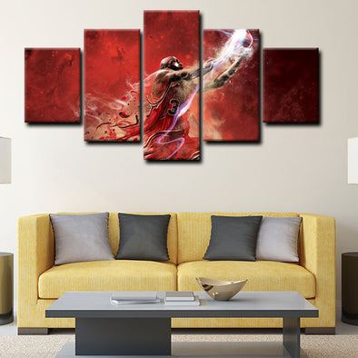 5 panel canvas art  prints  Michael Jordan live room decor1203 (1)