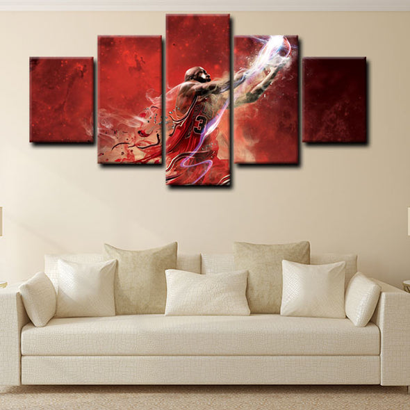 5 panel canvas art  prints  Michael Jordan live room decor1203 (3)
